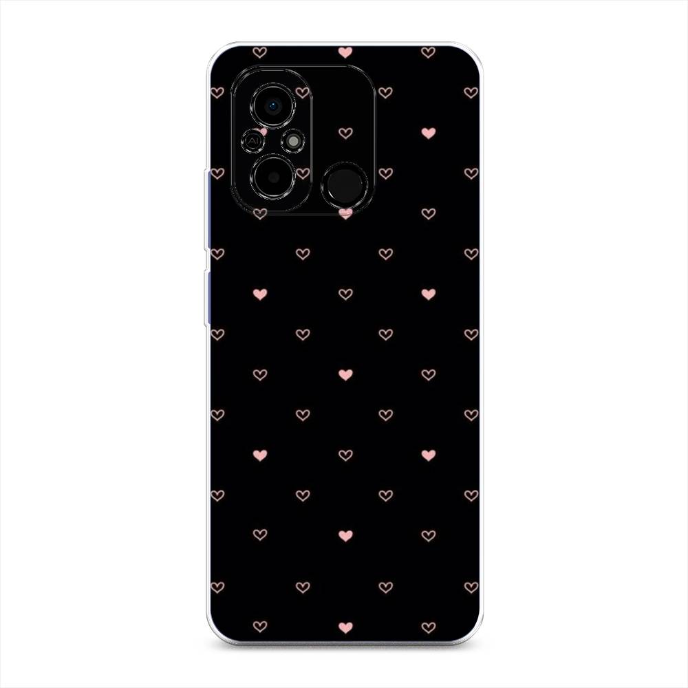 

Чехол Awog на Poco C55 "Черный фон и сердечки", Розовый;серый;черный, 318250-3