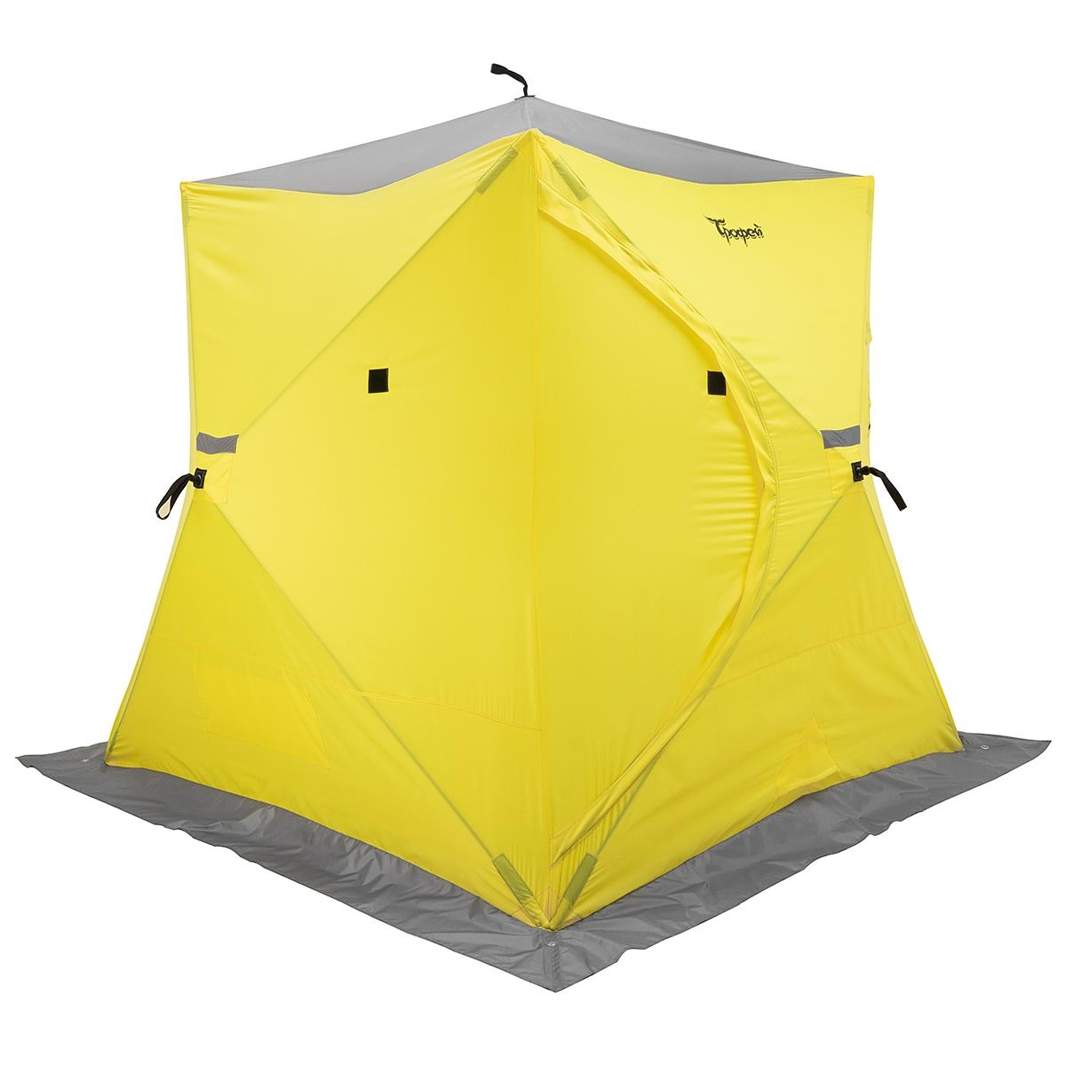 Палатка Трофей Piramida, для рыбалки, 3 места, желто-серый