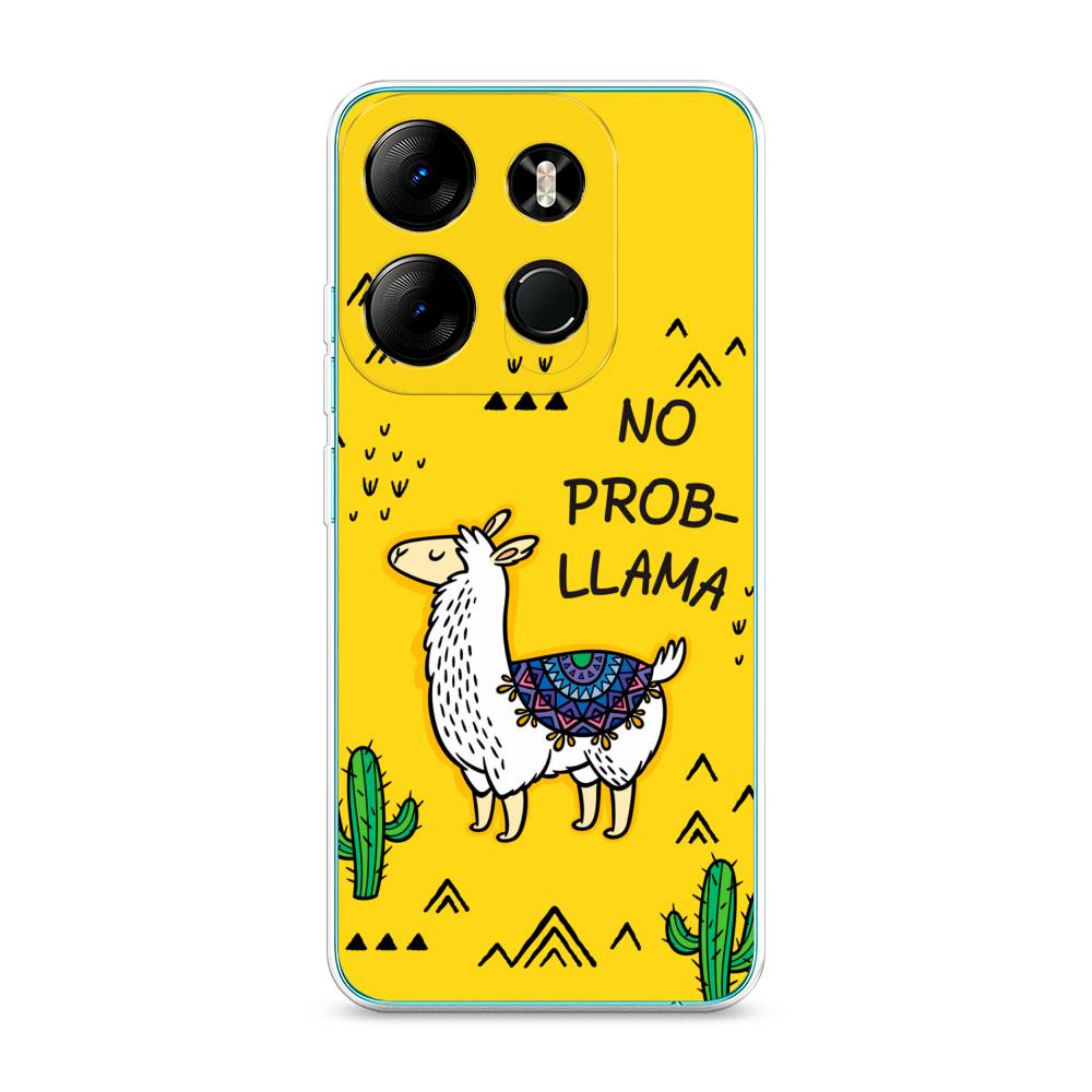 

Чехол Awog на Tecno Pop 7 Pro "No probLLama", Желтый;черный;синий, 303450-2