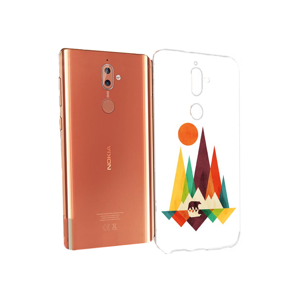 

Чехол MyPads Tocco для Nokia 9 нарисованные горы с медведем (PT126479.94.506), Прозрачный, Tocco