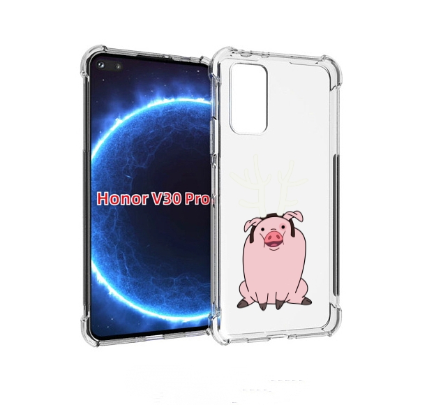 

Чехол бампер MyPads поросенок-с-рогами для Honor V30 Pro, Прозрачный, Tocco
