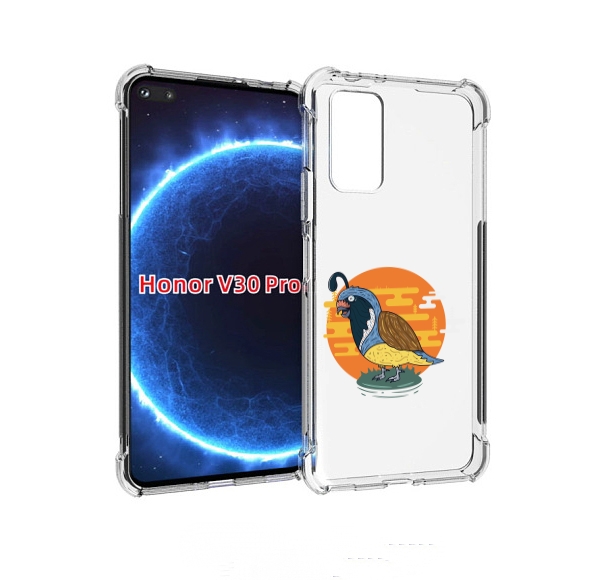 

Чехол бампер MyPads попугай-на-острове для Honor V30 Pro, Прозрачный, Tocco