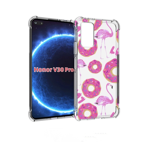 

Чехол бампер MyPads пончики-фламинго для Honor V30 Pro, Прозрачный, Tocco