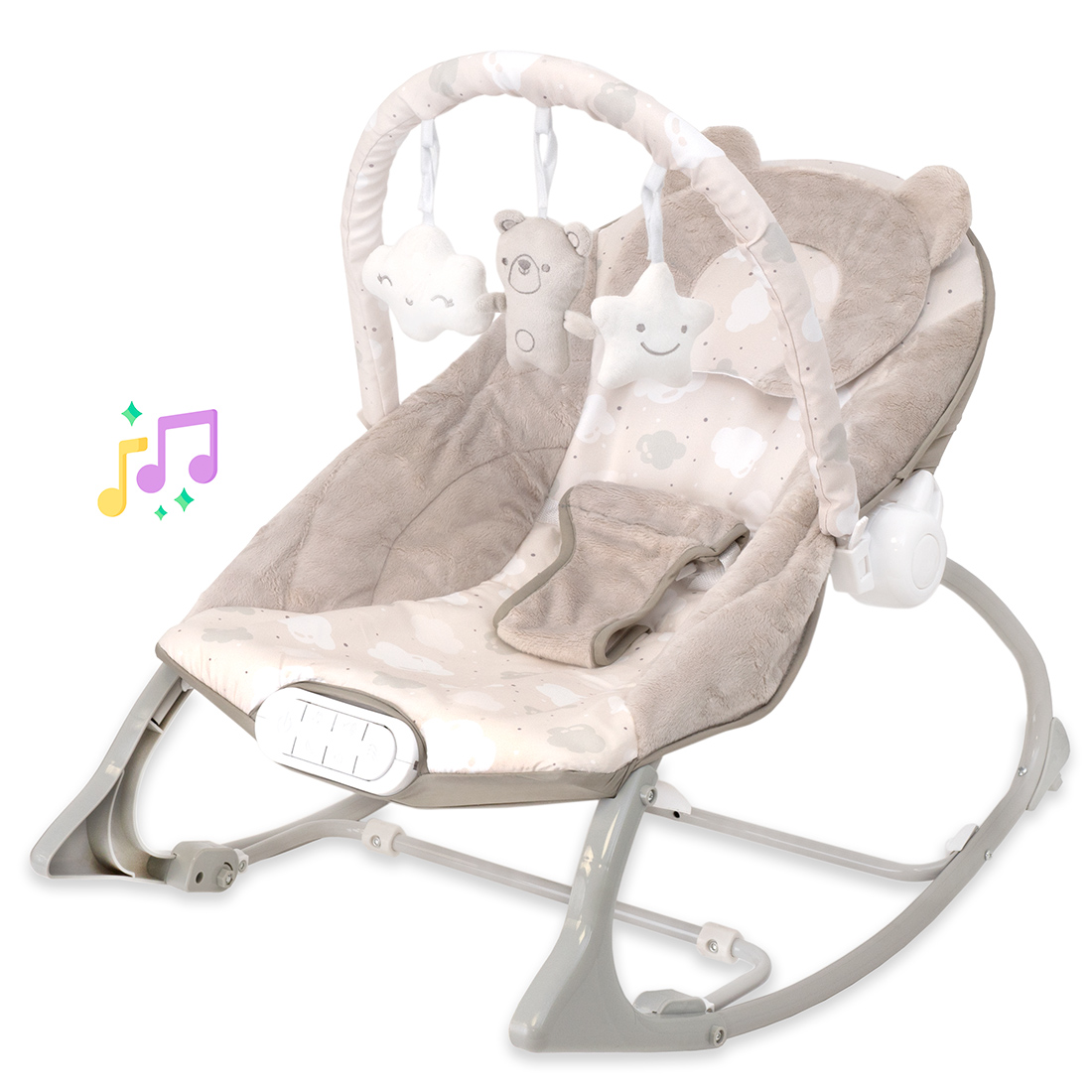 Шезлонг-качалка с игрушками для новорожденных FunKids Infant-To-Todler Rocker, CC9927-B