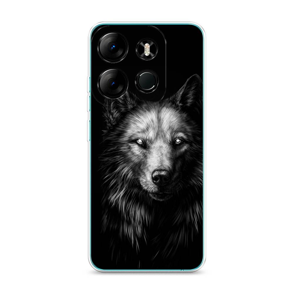 

Чехол Awog на Tecno Pop 7 Pro "Волк черно белый", Серый;бежевый;белый, 303450-1