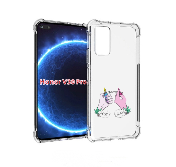 

Чехол бампер MyPads плохие руки женский для Honor V30 Pro, Прозрачный, Tocco