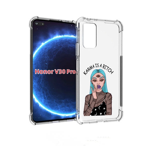 

Чехол бампер MyPads плохая-карма женский для Honor V30 Pr, Прозрачный, Tocco