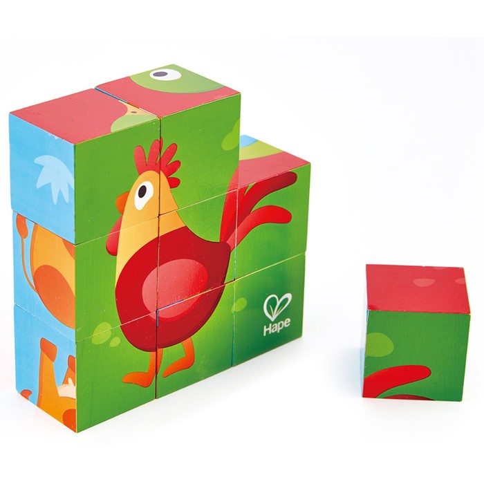 

Головоломка Hape «Кубики» «Ферма» для детей, деревянные