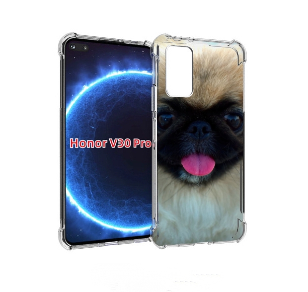 

Чехол бампер MyPads пекинез для Honor V30 Pro, Прозрачный, Tocco
