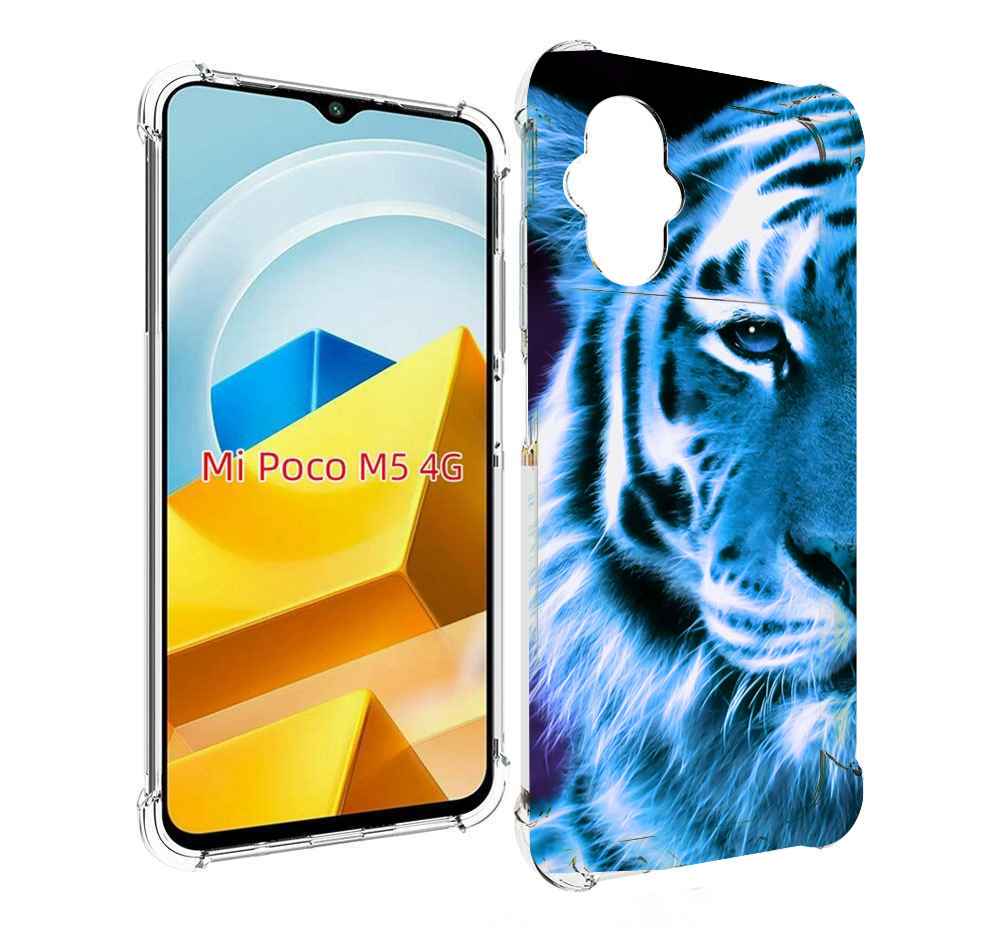 

Чехол Mypads Половина-Тигра Мужской Для Poco M5 Пр, Прозрачный, Tocco