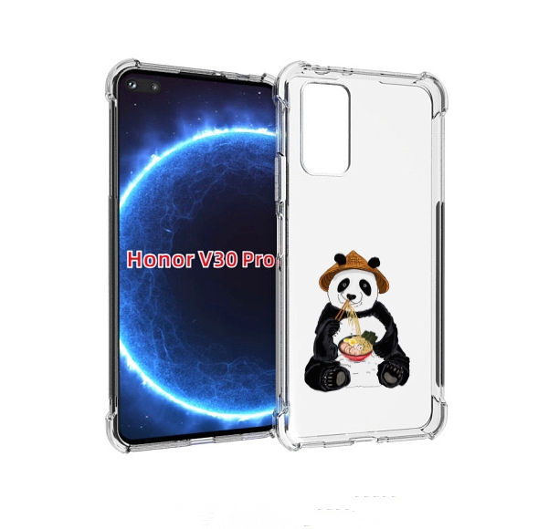 

Чехол бампер MyPads панда-любит-лапшу для Honor V30 Pro, Прозрачный, Tocco