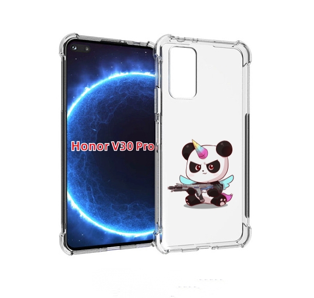 

Чехол бампер MyPads панда-единорог детский для Honor V30, Прозрачный, Tocco