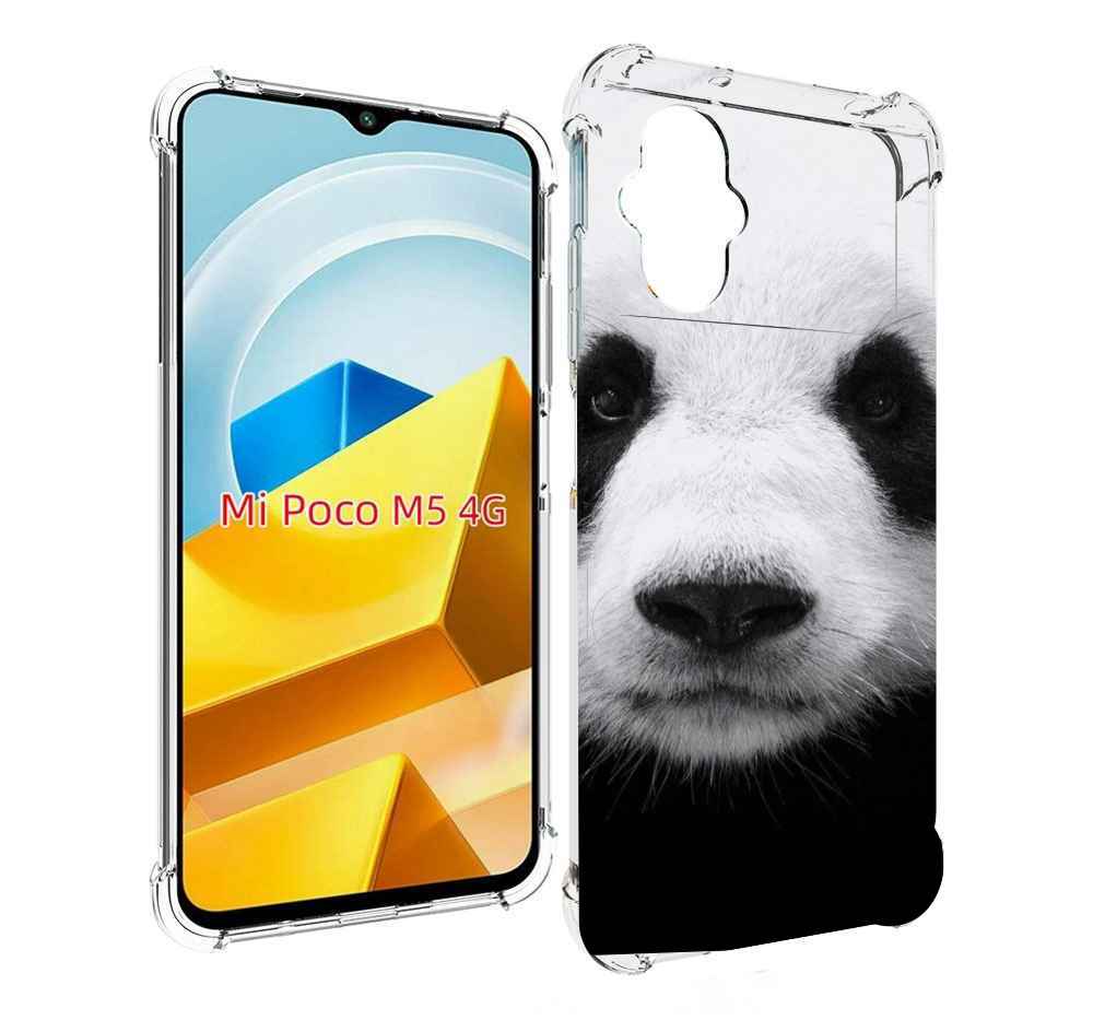 

Чехол Mypads Панда-Портрет Для Poco M5 Противоударный, Прозрачный, Tocco