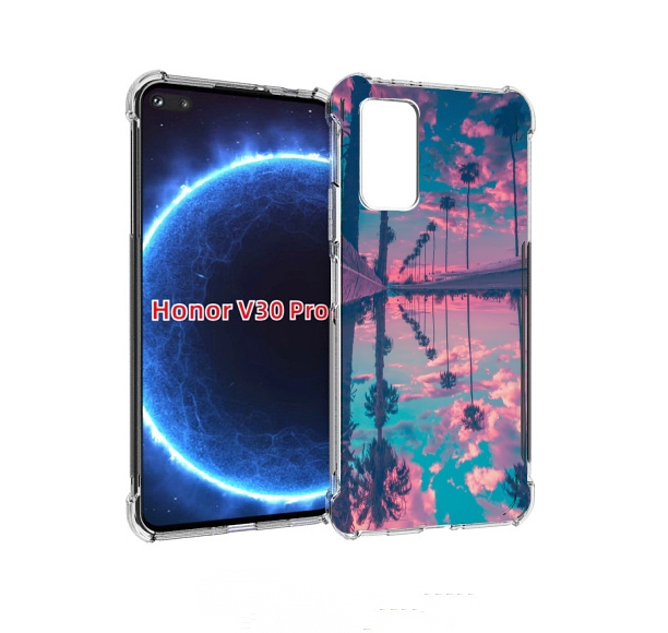 

Чехол бампер MyPads отражение-пальм для Honor V30 Pro, Прозрачный, Tocco