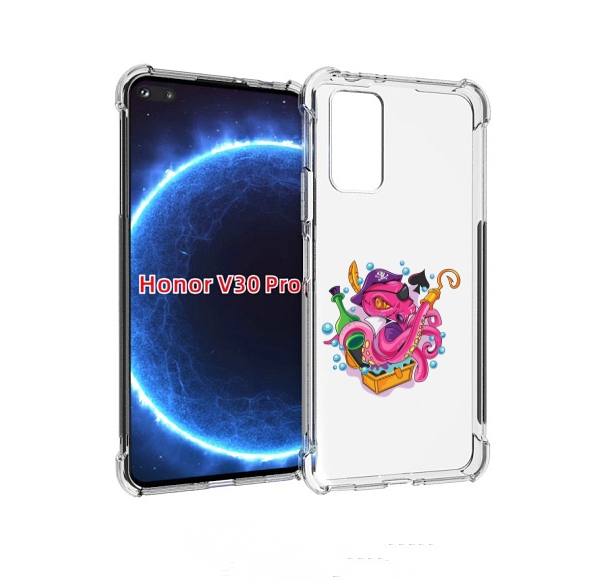 

Чехол бампер MyPads осьминог пират детский для Honor V30, Прозрачный, Tocco