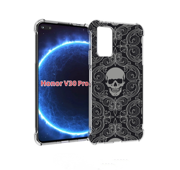 

Чехол бампер MyPads орнамент-черепов для Honor V30 Pro, Прозрачный, Tocco