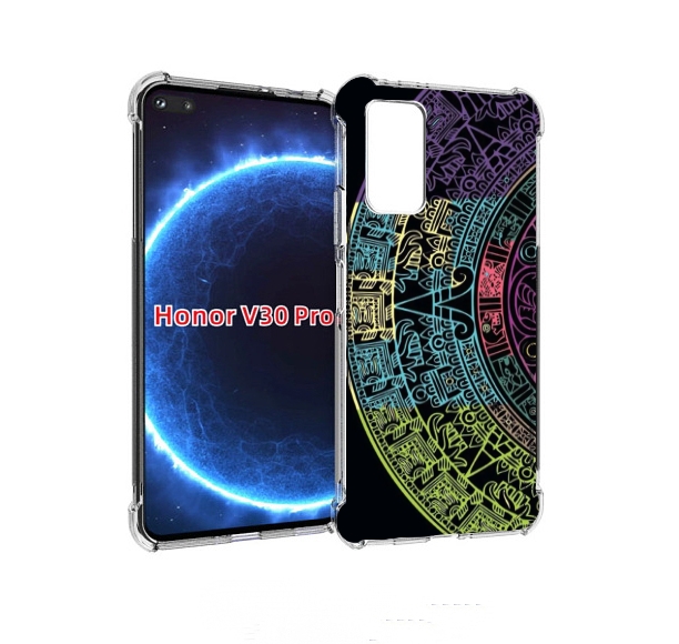 

Чехол бампер MyPads орнамент полукруга для Honor V30 Pro, Прозрачный, Tocco