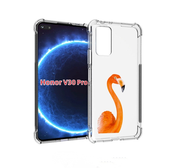 

Чехол бампер MyPads оранжевый-фламинго для Honor V30 Pro, Прозрачный, Tocco