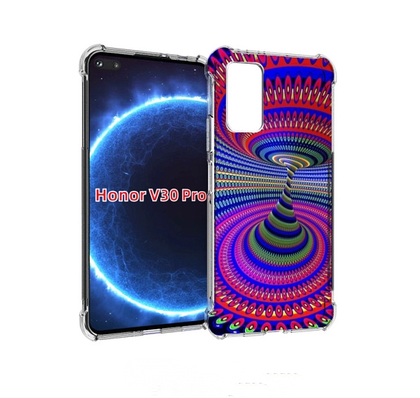 

Чехол бампер MyPads оптическая иллюзия для Honor V30 Pro, Прозрачный, Tocco
