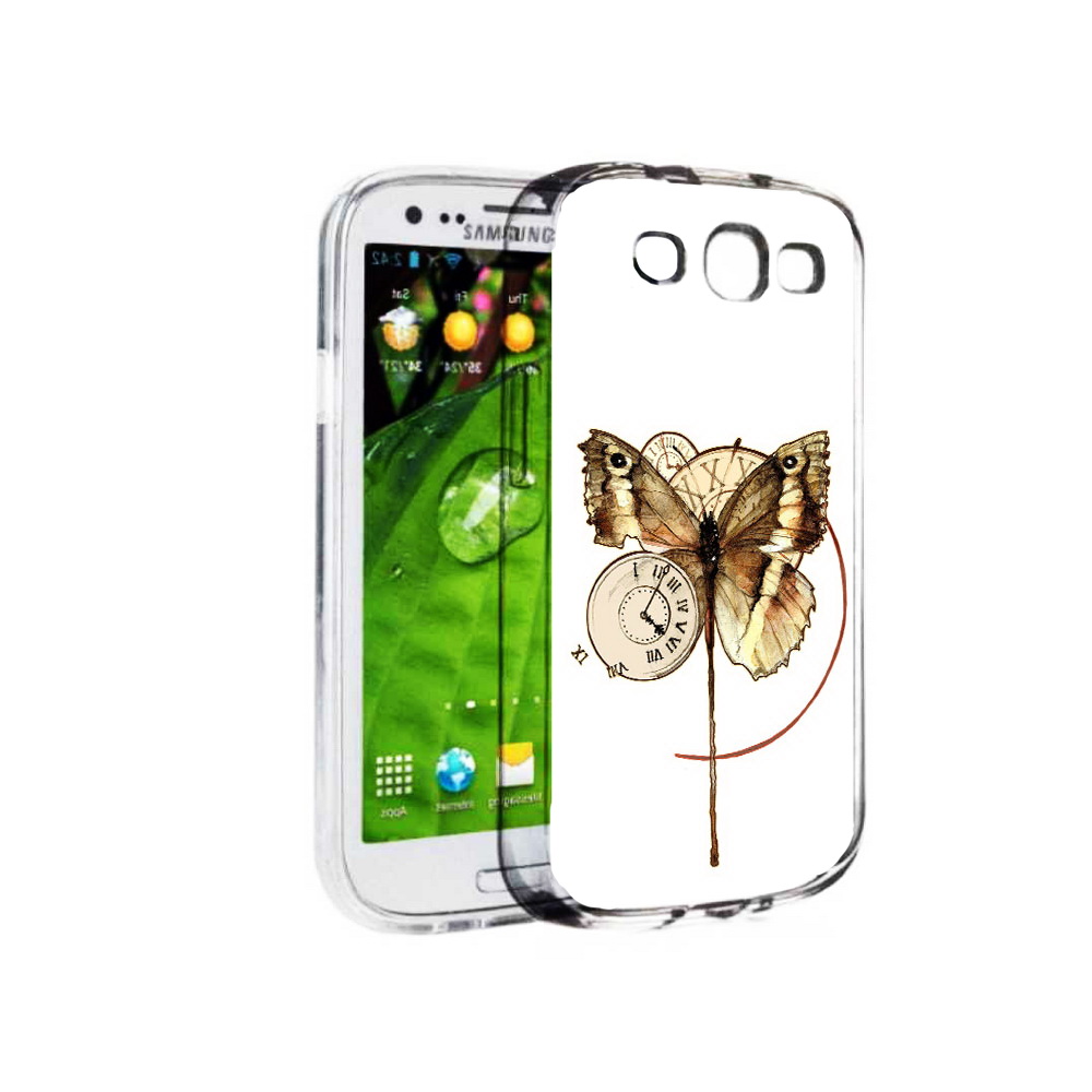 Чехол MyPads Tocco для Samsung Galaxy S3 старинные часы с бабочкой (PT123108.507.622)
