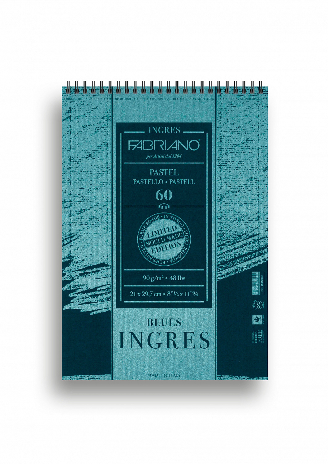 

Альбом для пастели на спирали Fabriano Ingres 21х29,7 см 60 л 90 г, синяя