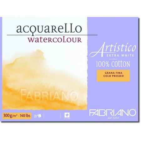 

Альбом-склейка для акварели Fabriano "Artistico" Фин 30,5х45,5 см 20 л 300 г, экстра белый