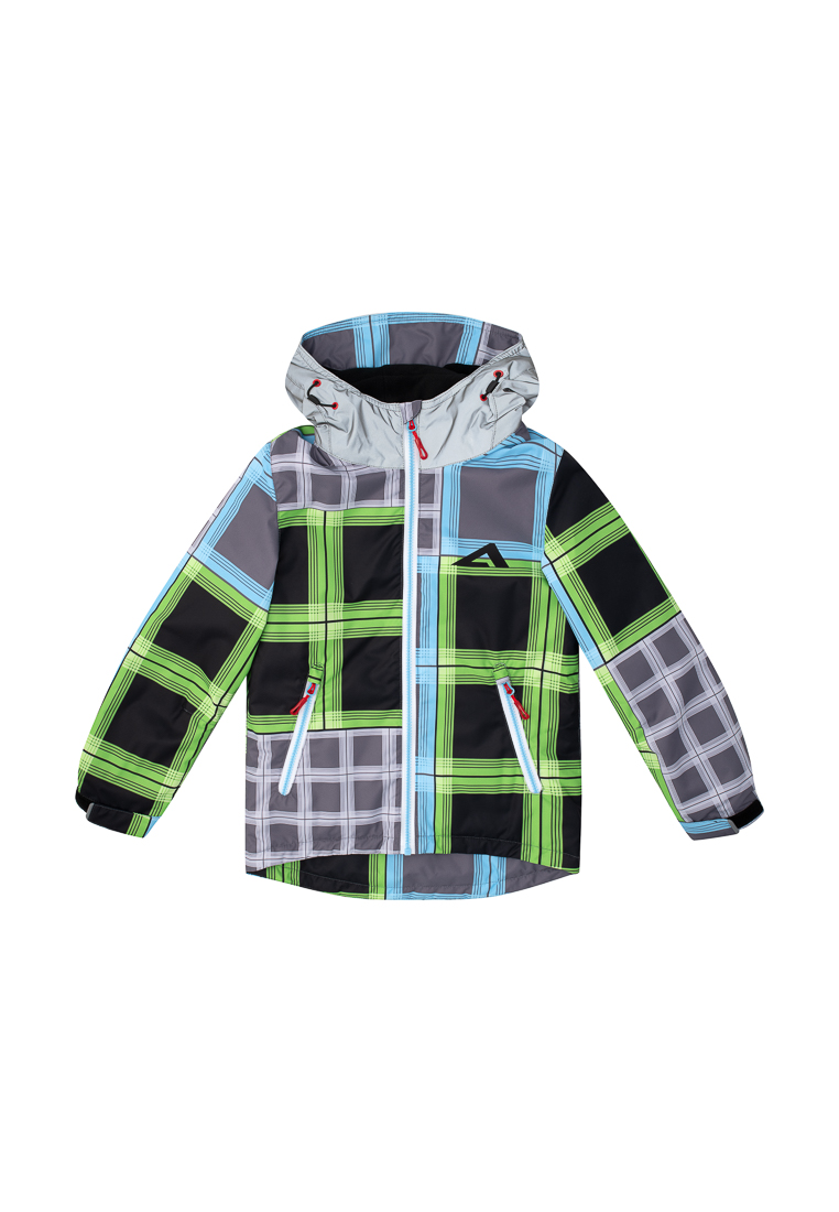 Куртка детская Oldos Эдвард AOSS23JK1T123, цвет графитовый_салатовый, размер 140