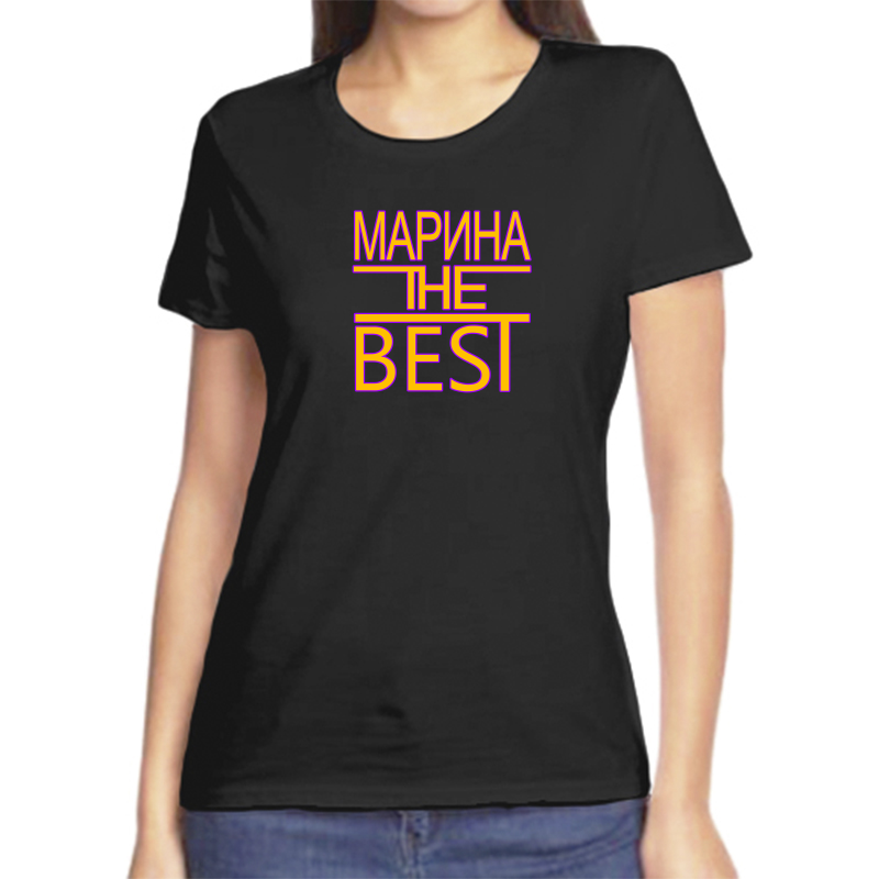 

Футболка женская черная 42 р-р марина the best, Черный, fzh_Marina_The_best