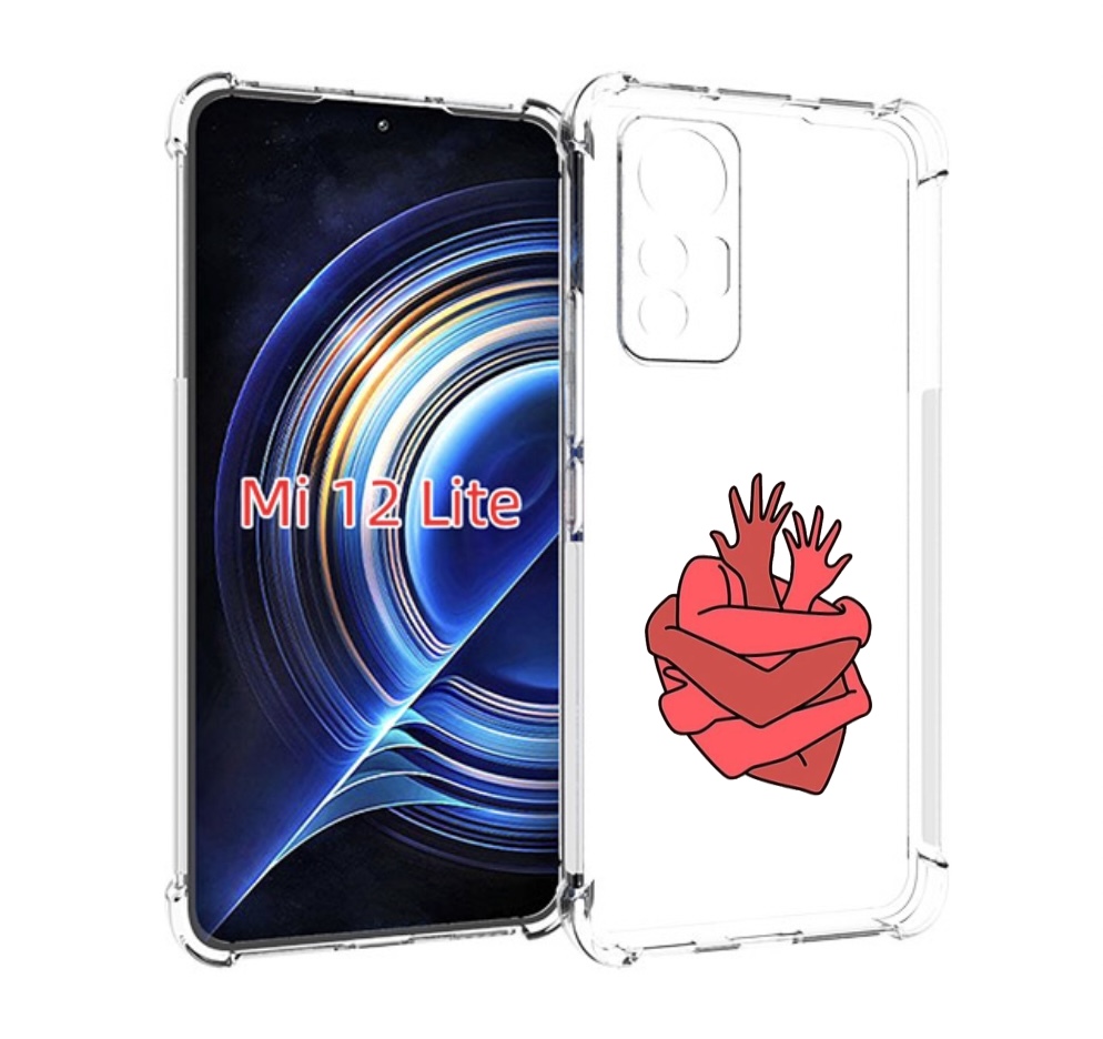 

Чехол MyPads сердце из ручек для Xiaomi 12 Lite, Прозрачный, Tocco