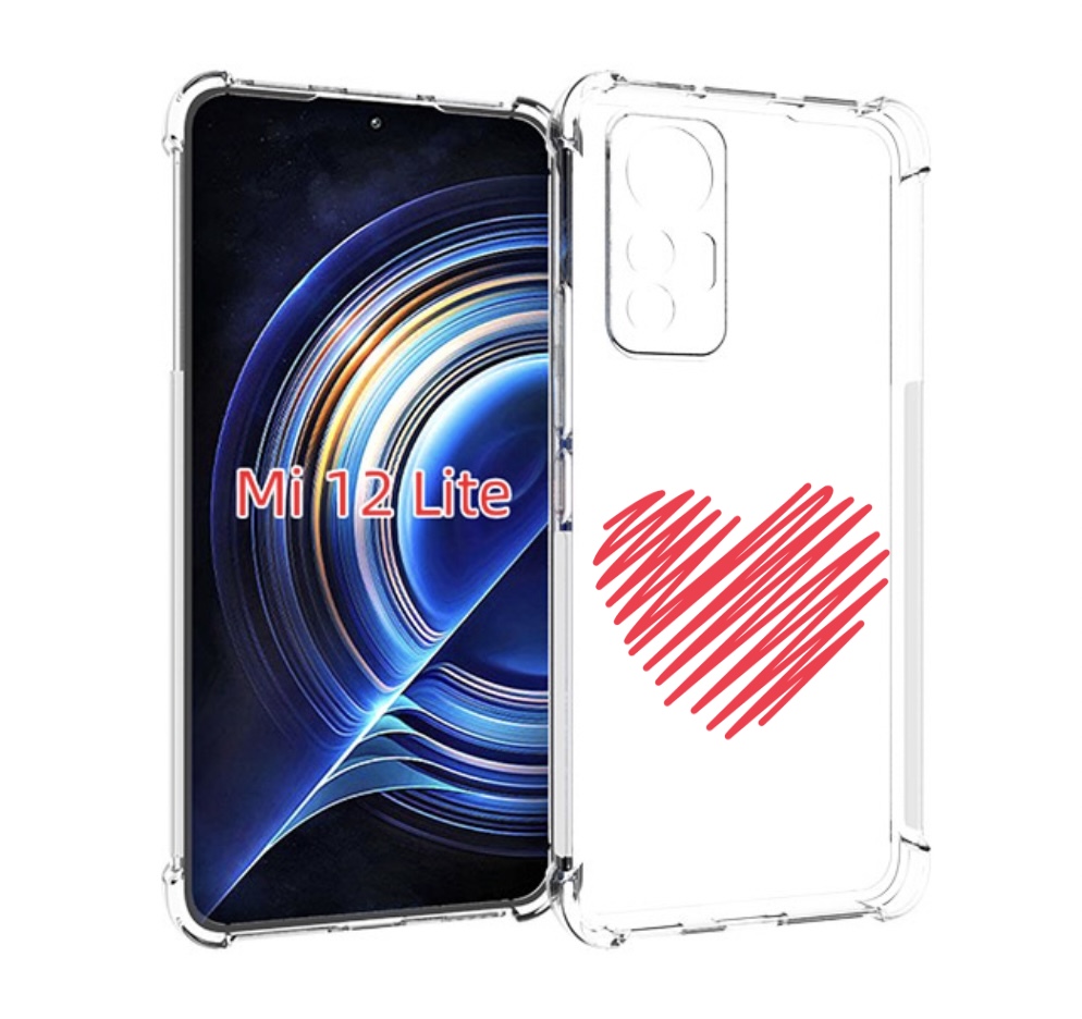 

Чехол MyPads сердечко-одной-линией для Xiaomi 12 Lite, Прозрачный, Tocco
