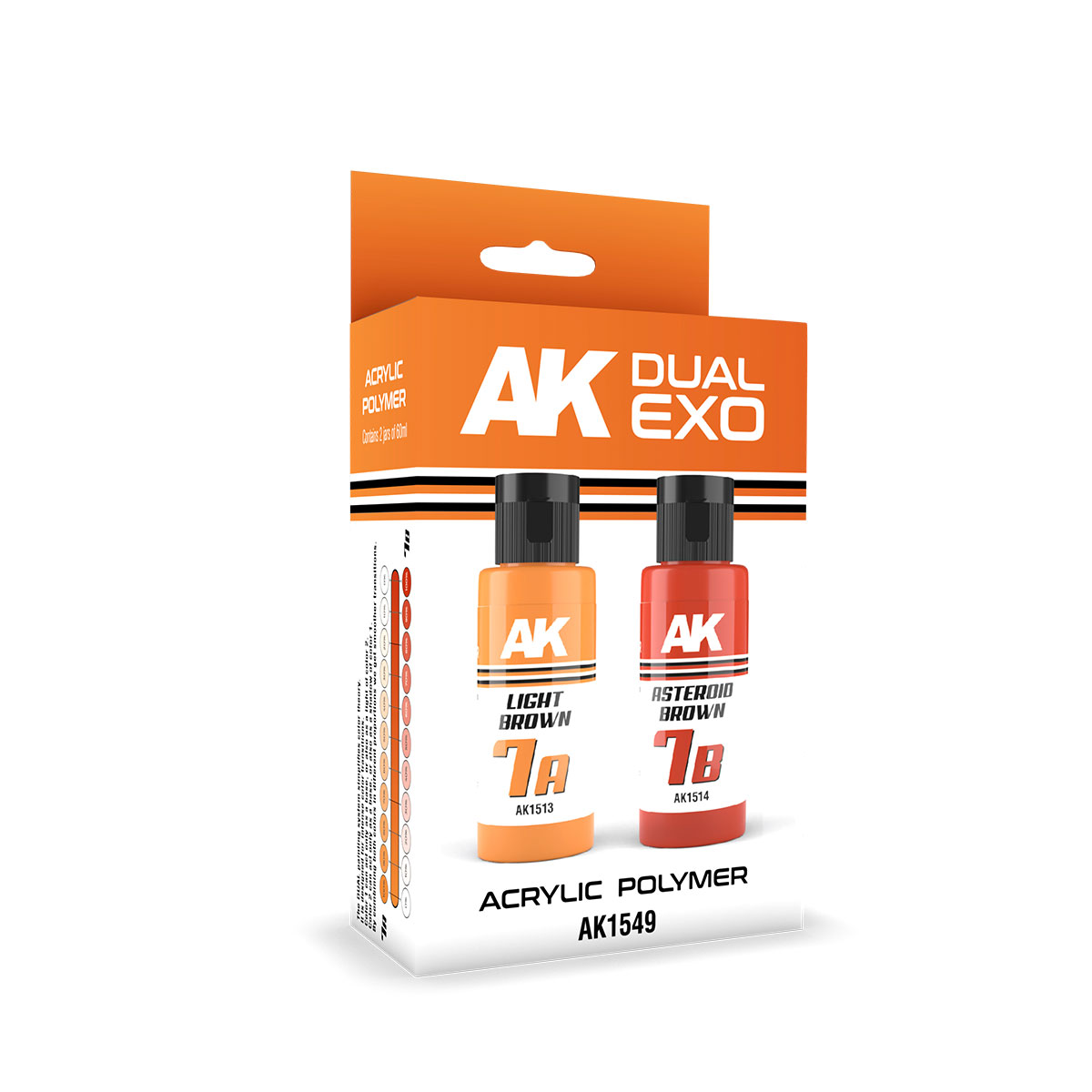 

Набор красок AK Interactive Dual Exo - 7A светло-коричневый 7B астероидный коричн AK154, Светло-коричневый и астероидный коричневый