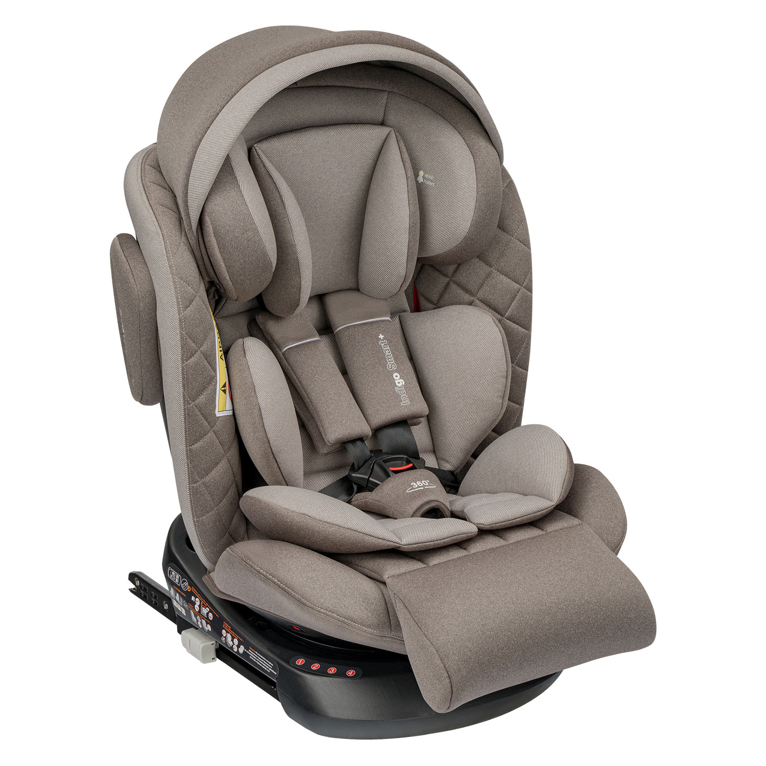 

Автокресло INDIGO SMART+ группа 0/1/2/3, бежево-коричневое, Бежевый, SMART+