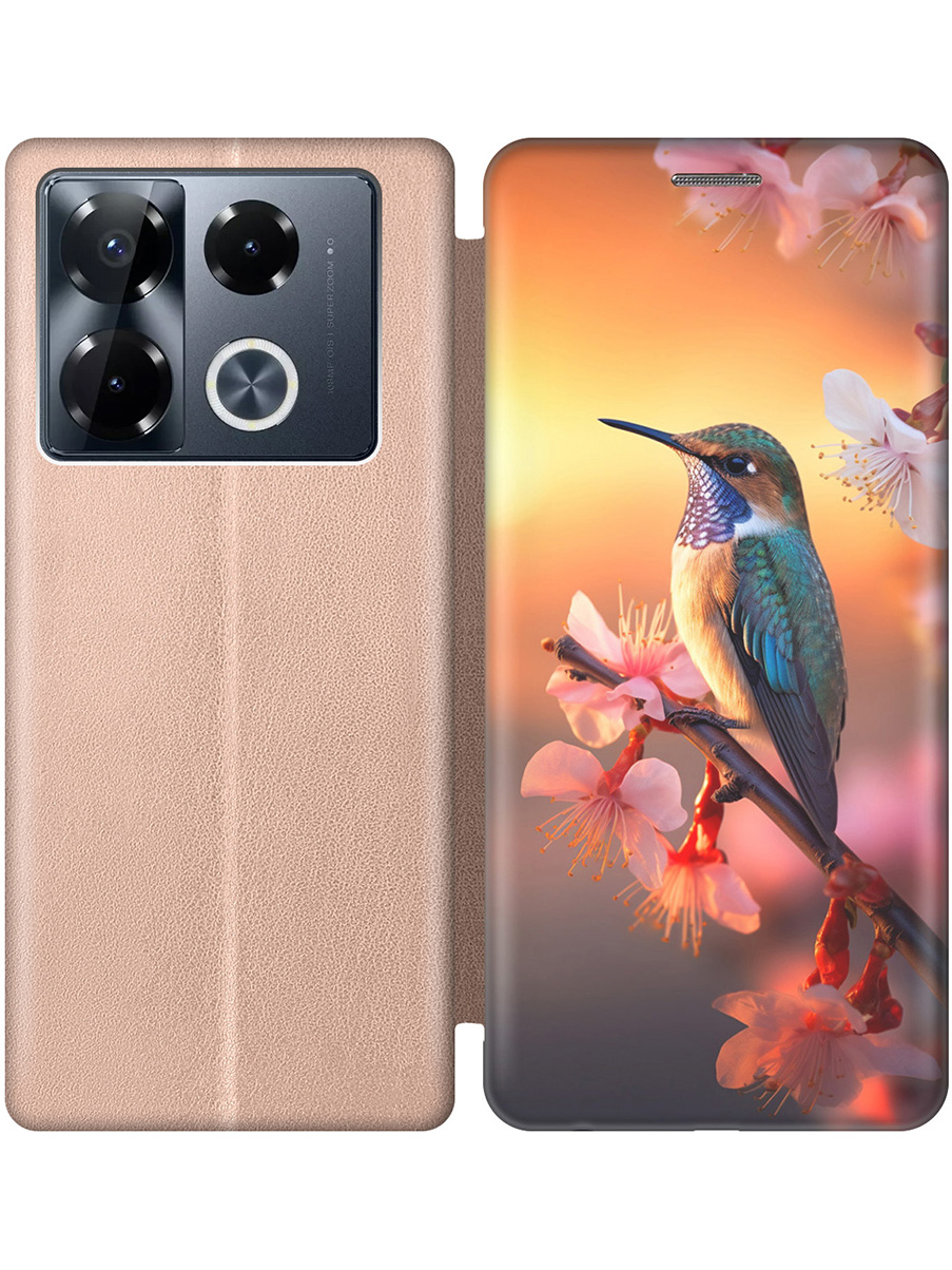 

Чехол-книжка на Infinix Note 40 Pro / 40 Pro 5g / 40 Pro+ 5g с принтом золотой 799422, Золотистый;желтый;красный, 782627021