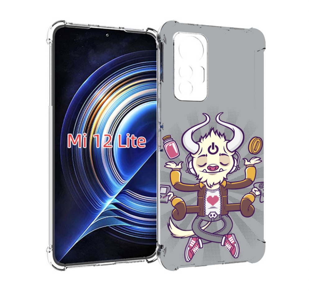 

Чехол MyPads рогатый любитель поиграть для Xiaomi 12 Lite, Прозрачный, Tocco