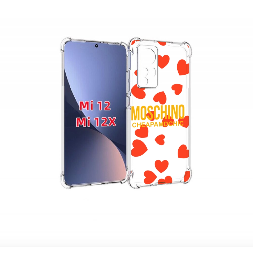 

Чехол бампер MyPads сердца-москино для Xiaomi 12., Прозрачный, Tocco