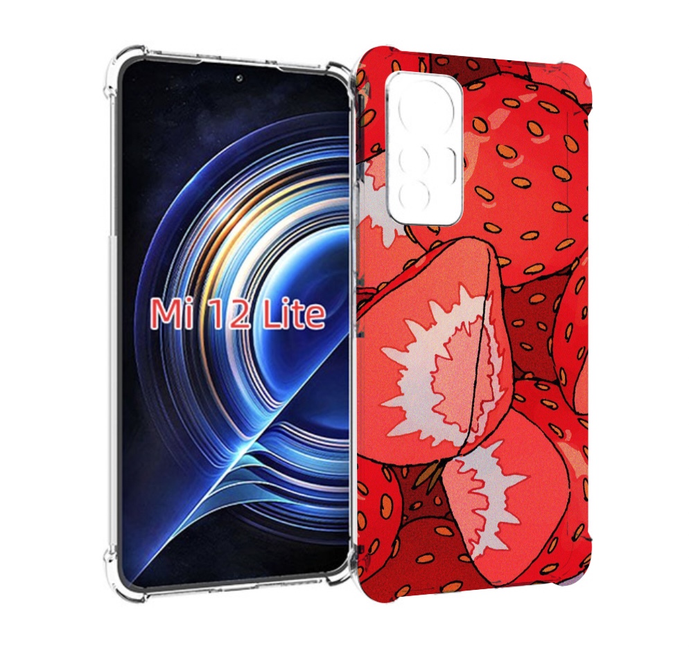 

Чехол MyPads рисованная-клубника для Xiaomi 12 Lite, Прозрачный, Tocco