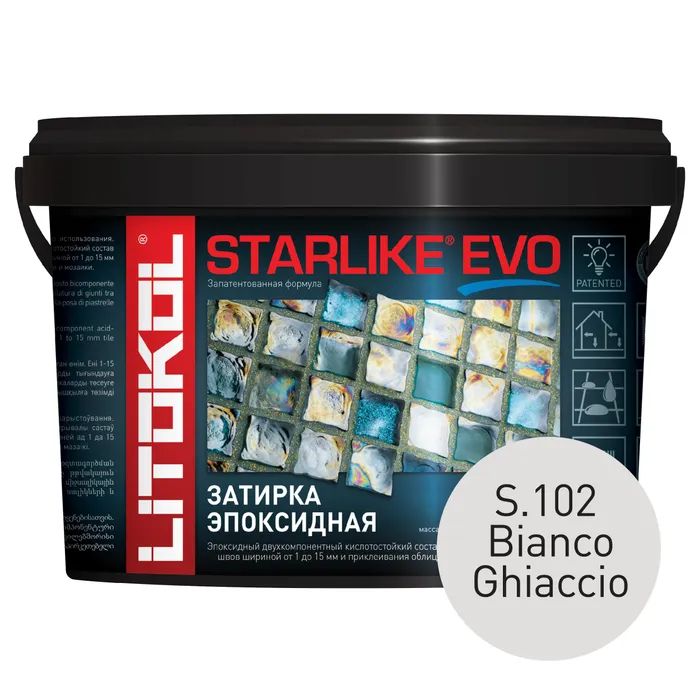 фото Затирка litokol starlike evo s.102 bianco ghiaccio 2.5 кг