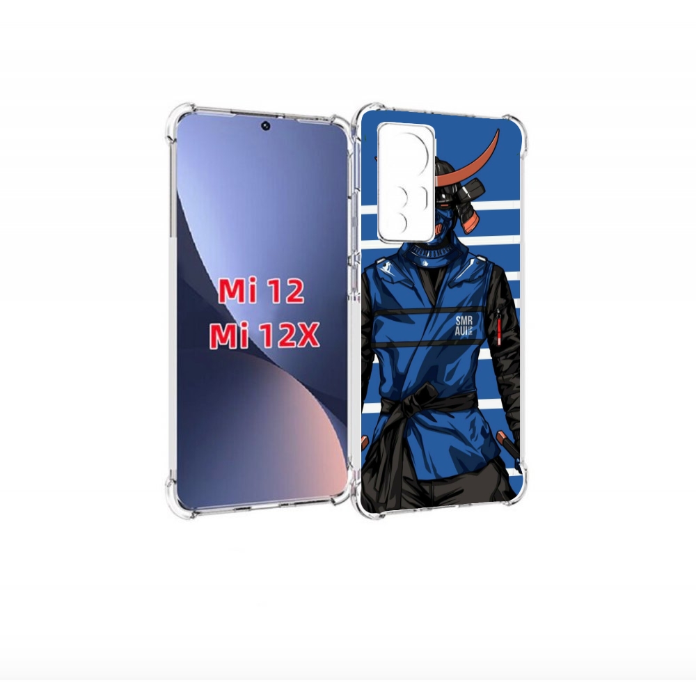 

Чехол бампер MyPads самурай в синей форме для Xiaomi 12., Прозрачный, Tocco