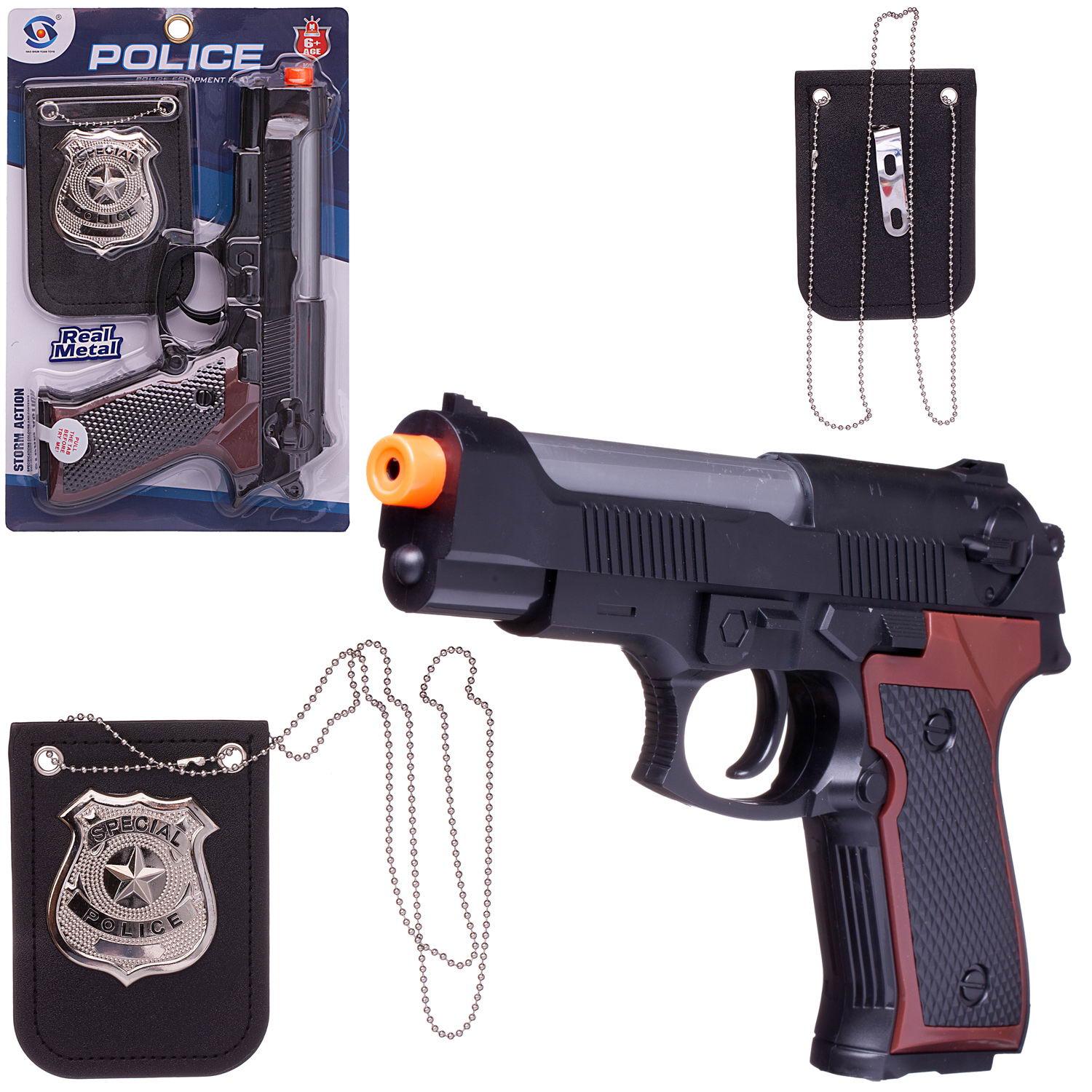 Игровой набор Junfa Полиция (пистолет, металлический жетон на цепочке) брелок жетон