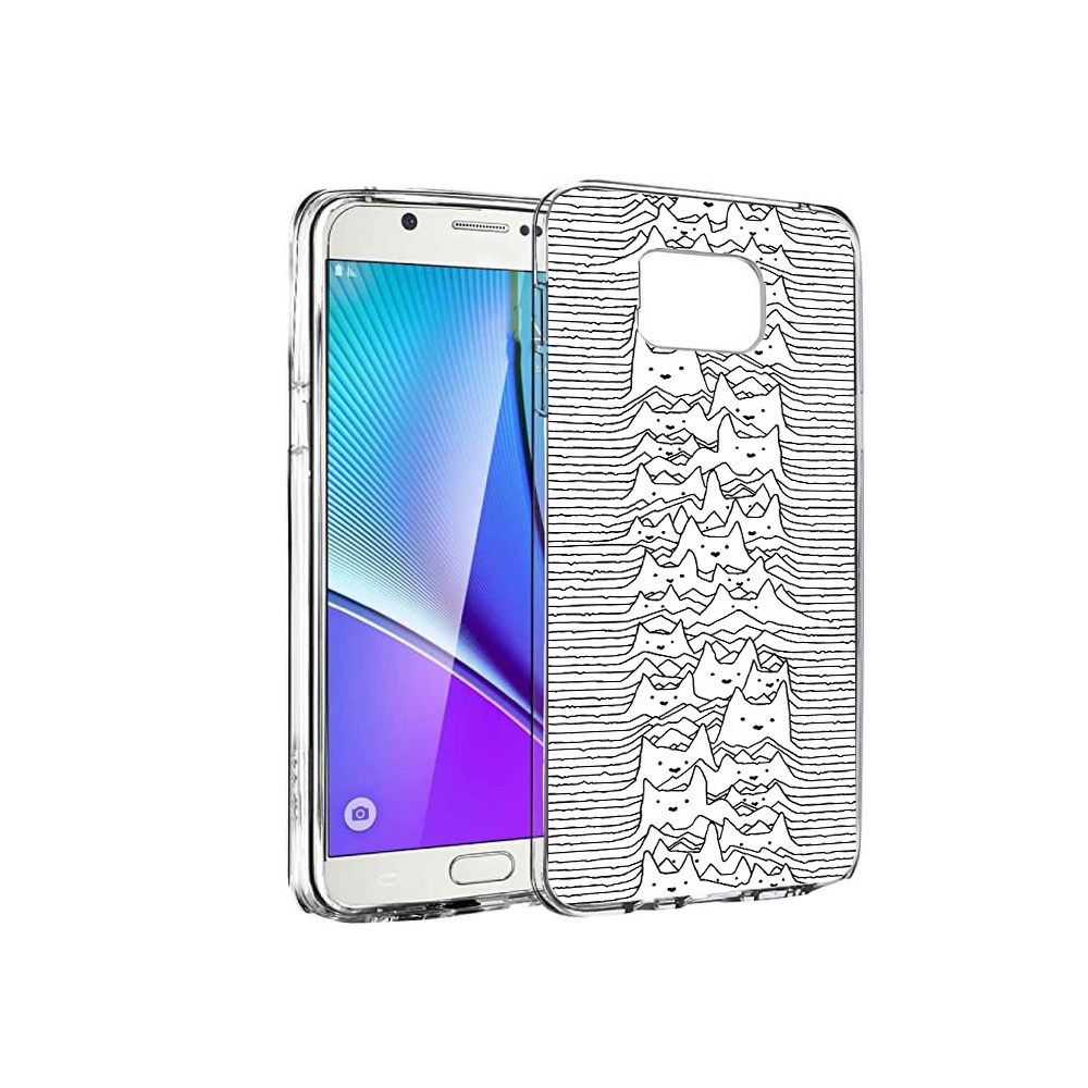 

Чехол MyPads Tocco для Samsung Galaxy Note 5 черно белые коты 3D, Прозрачный, Tocco