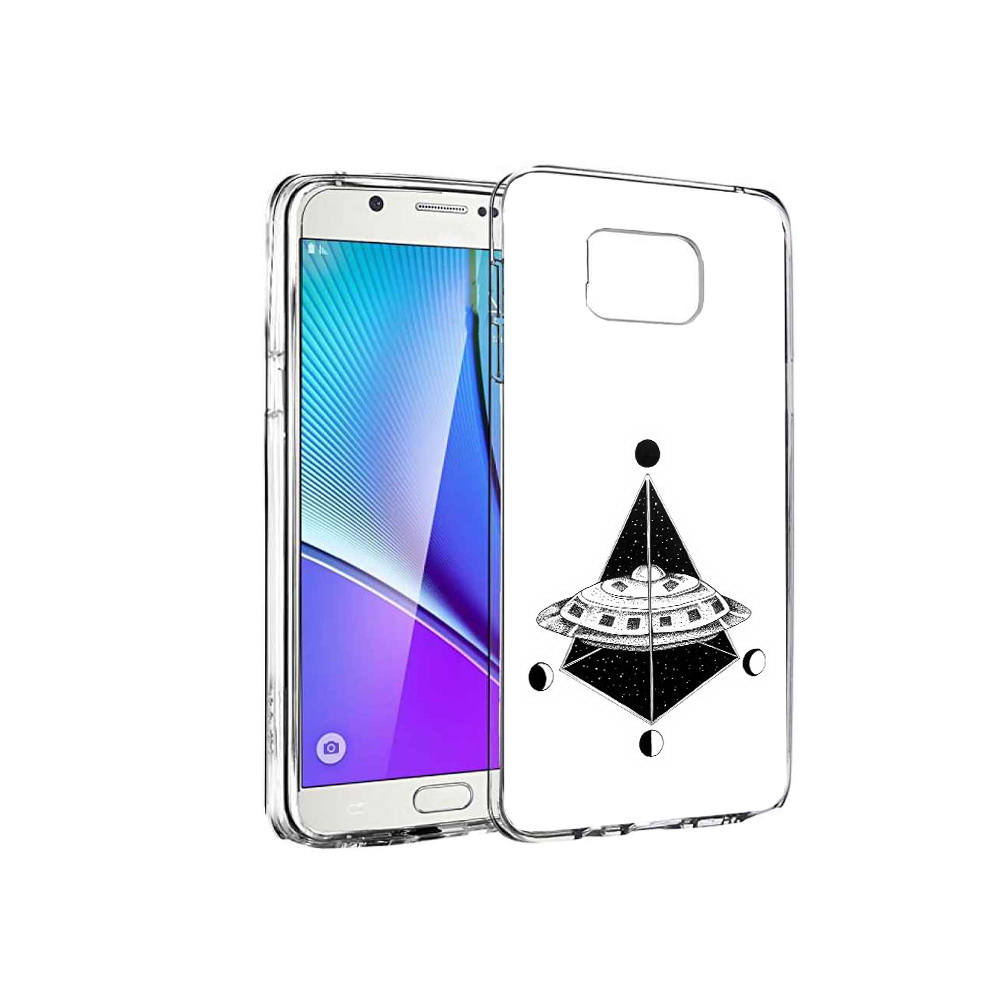 

Чехол MyPads Tocco для Samsung Galaxy Note 5 черно белая летающая тарелка, Прозрачный, Tocco