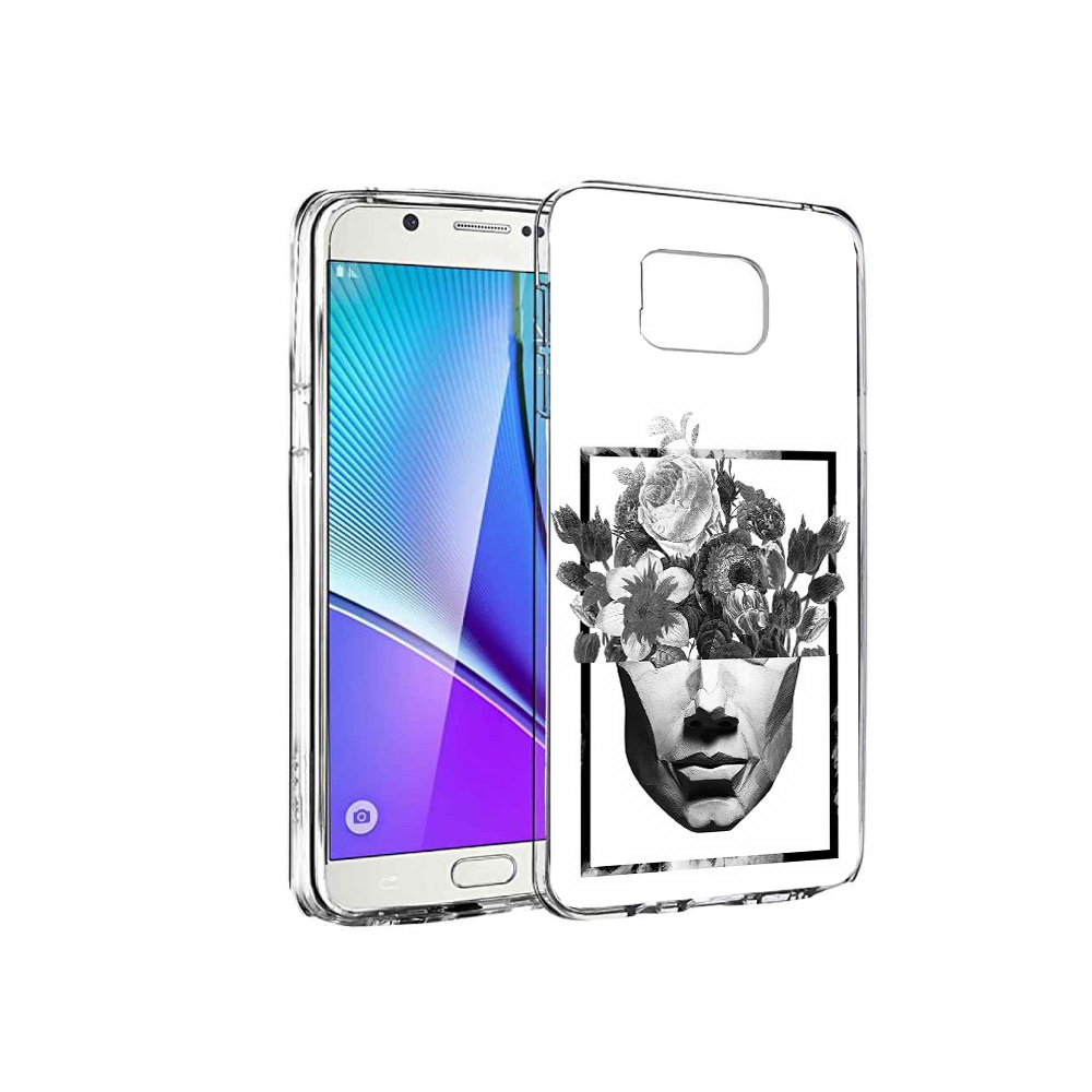 Чехол MyPads Tocco для Samsung Galaxy Note 5 черно белая ваза в абстракции