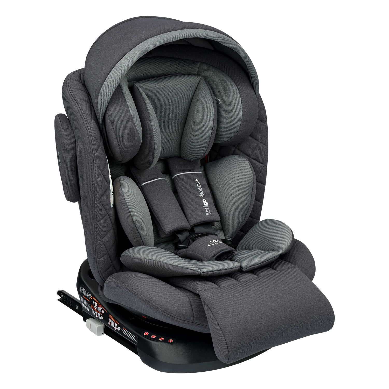 Автокресло Indigo SMART+ Isofix, серый