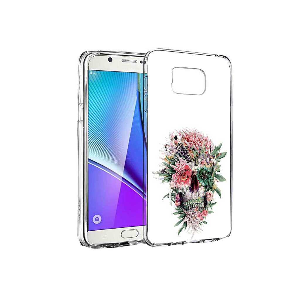 

Чехол MyPads Tocco для Samsung Galaxy Note 5 череп из цветов, Прозрачный, Tocco