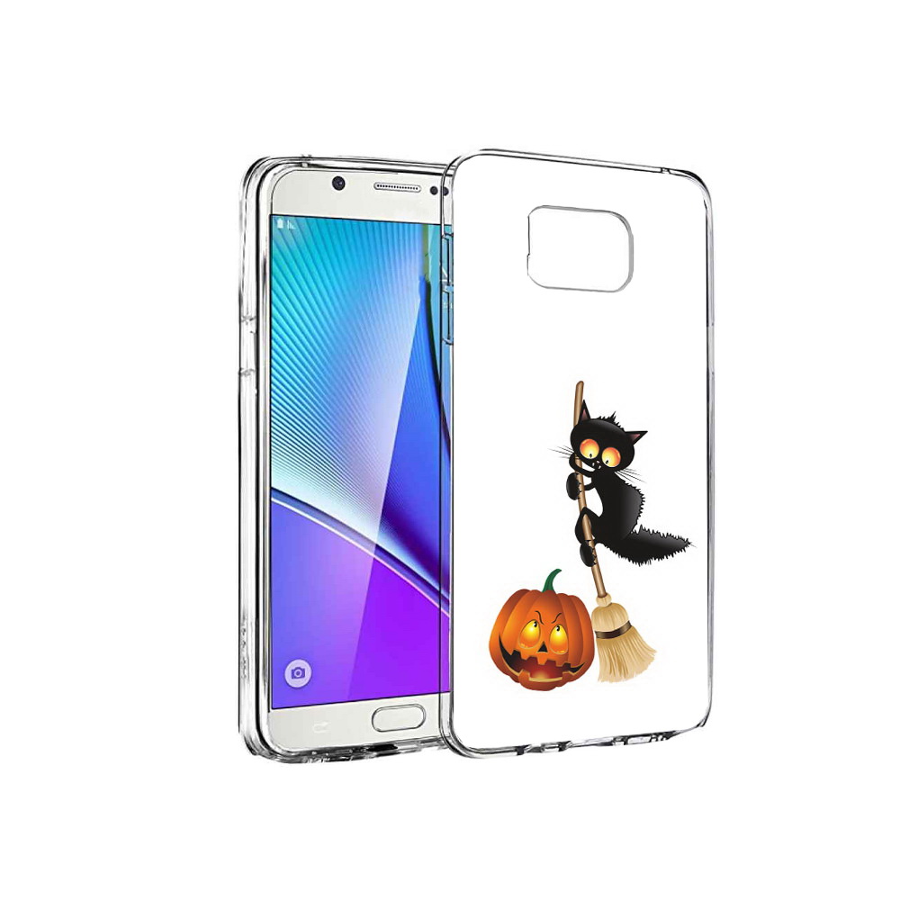 

Чехол MyPads Tocco для Samsung Galaxy Note 5 хэлуинский котик, Прозрачный, Tocco
