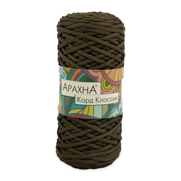 фото Пряжа arachna cord classic 100% полиэфир 3 шт. х 200 г 100 м цв. №17 болотный cord