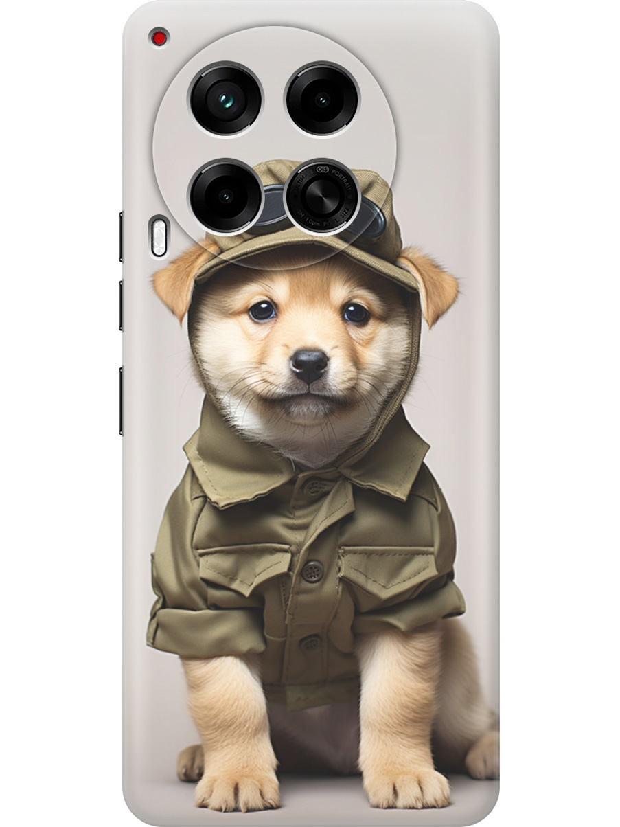 

Силиконовый чехол на Tecno Camon 30 4g / 30 5g с принтом "Щенок в форме", Прозрачный;серый;зеленый, 782632411
