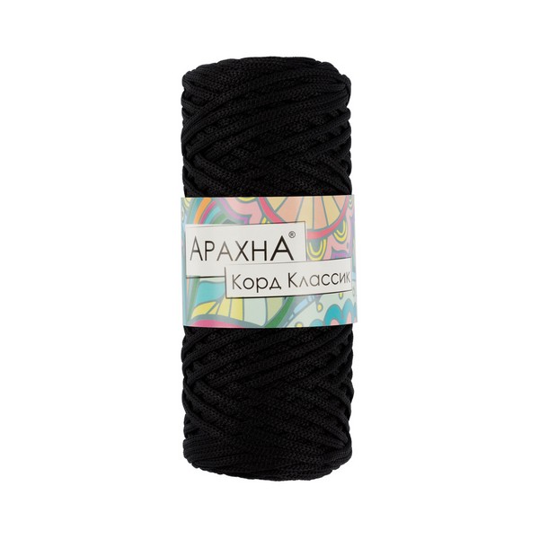 

Пряжа ARACHNA Cord Classic 100% полиэфир 3 шт. х 200 г 100 м цв. №02 чёрный Cord C, Черный, Cord Classic