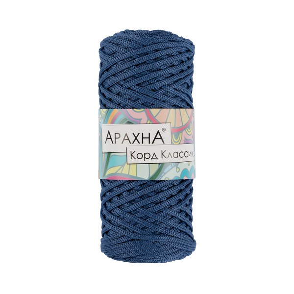 фото Пряжа arachna cord classic 100% полиэфир 3 шт. х 200 г 100 м цв. №08 джинсовый cor