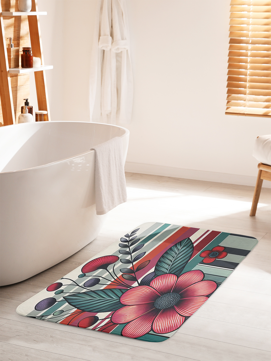 

Коврик для ванной туалета душа JoyArty "Цветочный мотив", bath_sd3279_60x100